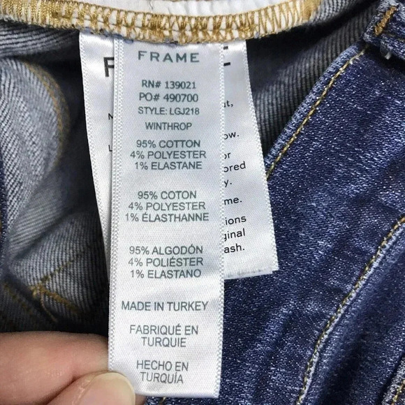 FRAME Le Garcon Size 31 Ankle Slim Boyfriend Jeans Mid Rise Distressed Crop - Picture 13 of 16